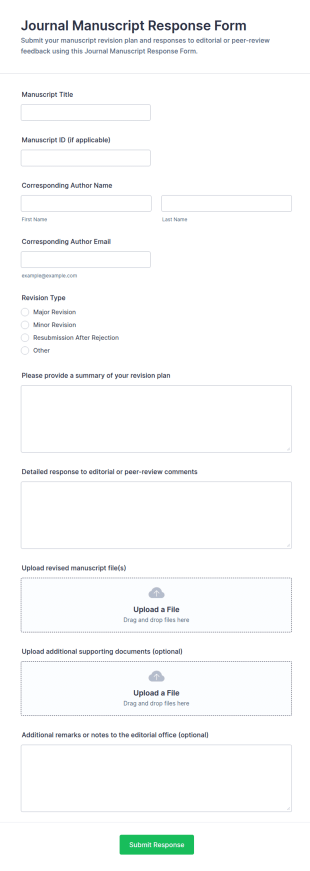 Journal Manuscript Response Form Template