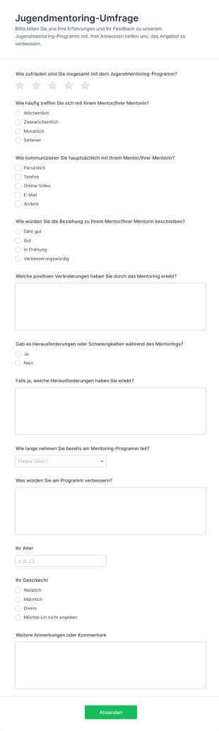 Jugendmentoring Umfrage