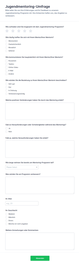 Jugendmentoring Umfrage
