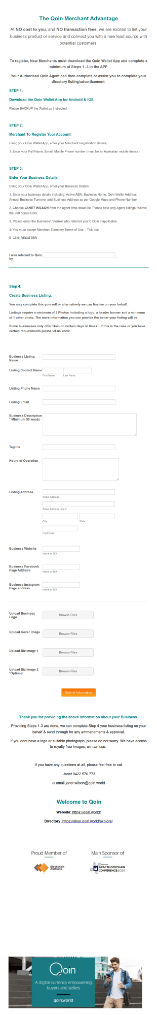 July Qoin Registration Process Form Template
