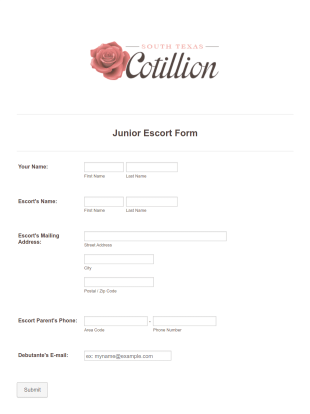 Junior Escort Form Template