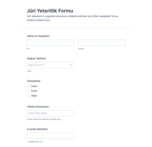 Jüri Yeterlilik Form Şablonu