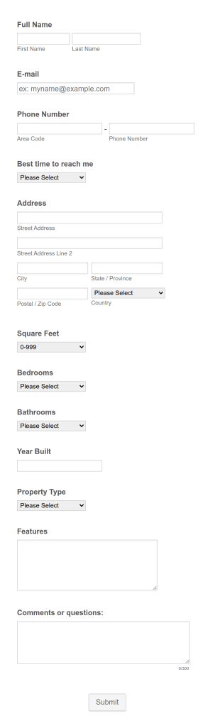 Kahlo Home Evaluation Form Template