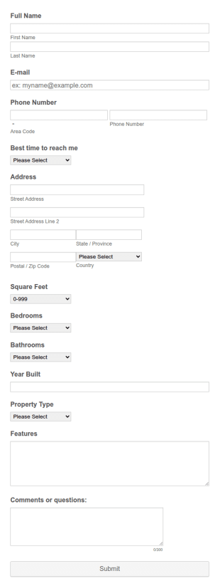Kahlo Home Evaluation Form Template
