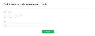 Kalkulator Wieku Form Template