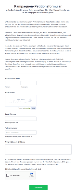Kampagnen Petitionsformular