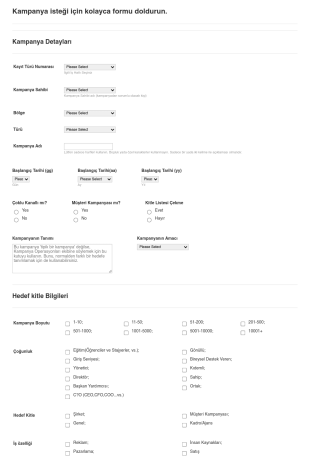 Kampanya Istek Form Template