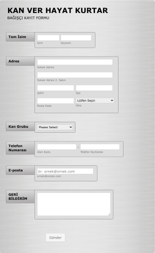 Kan Bağış Form Template