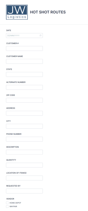 Trip Tracking Form Template