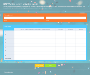 KAP Vantaa Tehdyt Keikat Form Template