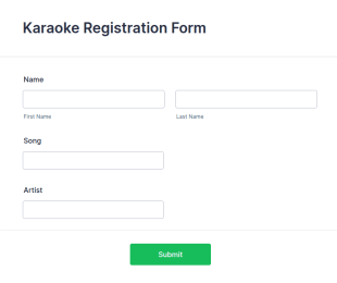Karaoke Registration Form Template