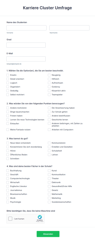 Karriere Cluster Umfrage