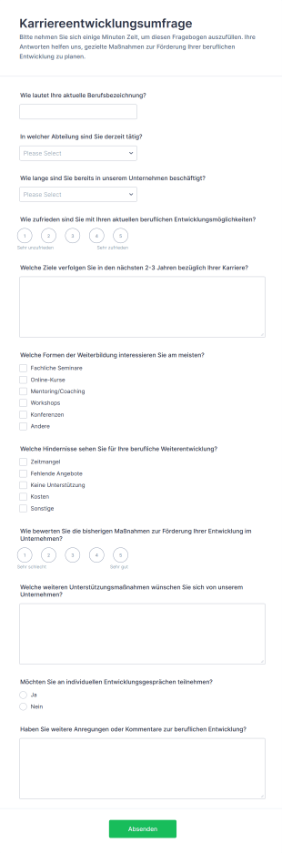 Karriereentwicklungsumfrage