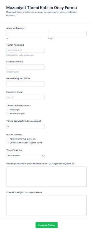Katılım Onay Form Şablonu