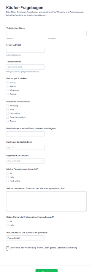 Käufer Fragebogen
