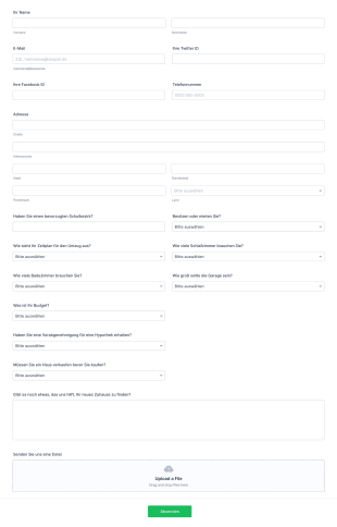 Käuferinformationsformular Form Template