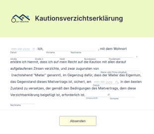 Kautionsverzichtserklärung