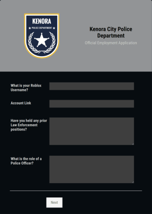 Kenora City Police Department Application Form Template