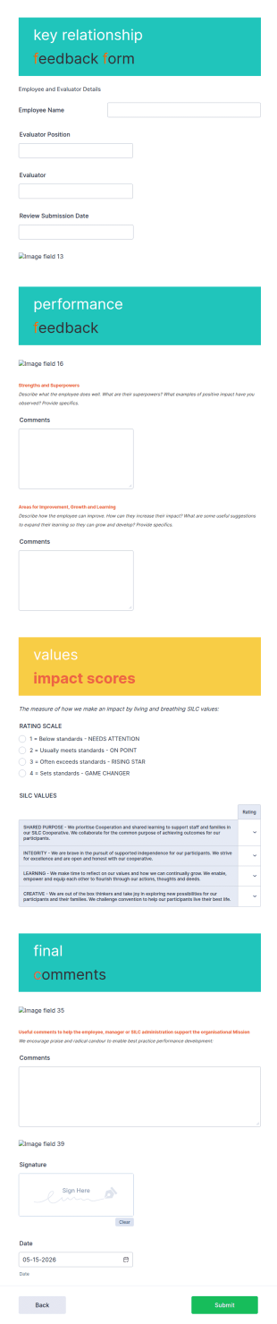 Key Relationship Feedback Form Template