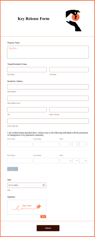 Key Release Form Template