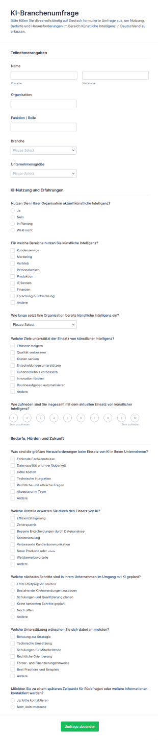 KI Branchenumfrage