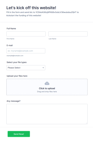 Website Funding Content Upload Form Template