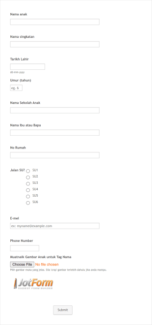 Kids Recycling Project Form Template