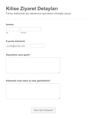 Kilise Geribildirim Form Şablonu