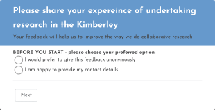 Kimberley Saltwater Researcher Feedback Form 2017 Form Template