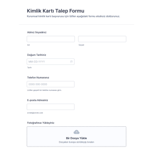 Kimlik Kartı Talep Form Şablonu