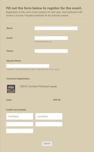 Kingdom Commonwealth Conclave Form Template