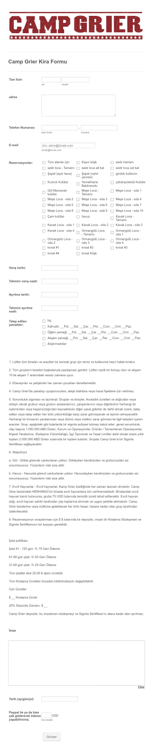 Kira Form Şablonu