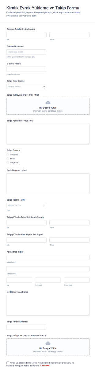 Kiralama Belge Yükleme Form Şablonu