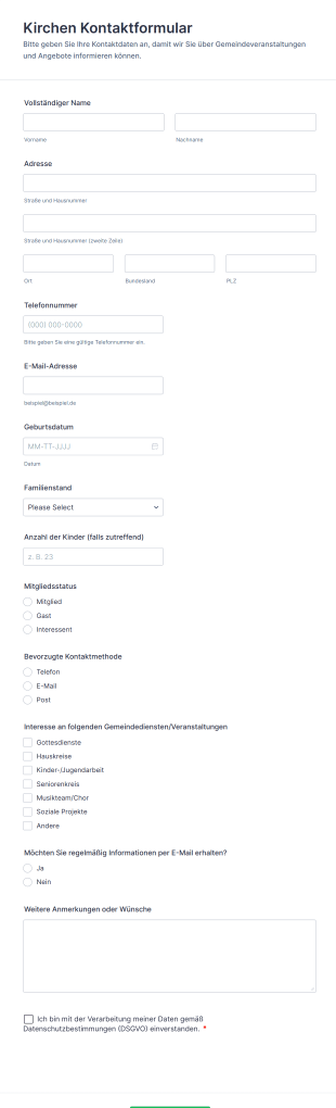 Kirchen Kontaktformular