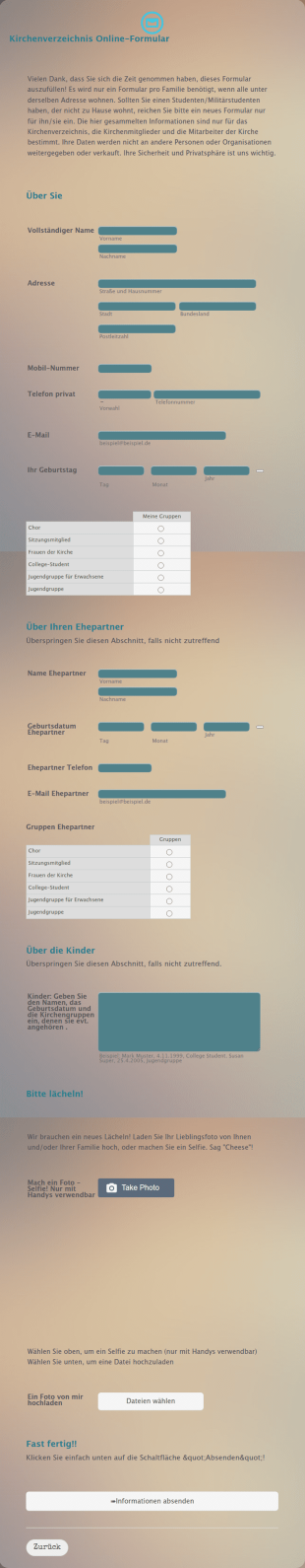 Kirchenverzeichnis Formular