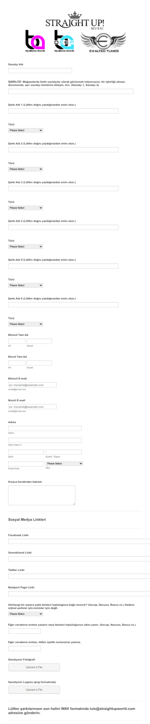 Kisisel Bilgi Form Şablonu