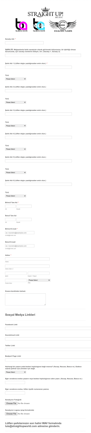 Kisisel Bilgi Form Şablonu