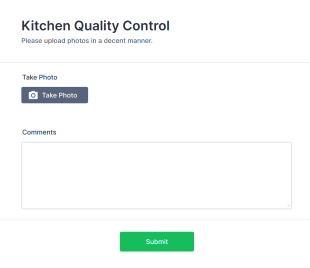 Kitchen Quality Control Form Form Template