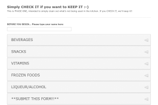 Kitchenette Evaluation Form Template
