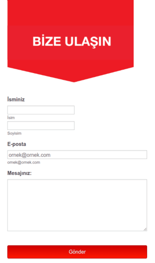 Kızıl Afiş İletişim Form Şablonu
