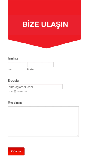 Kızıl Afiş İletişim Form Şablonu