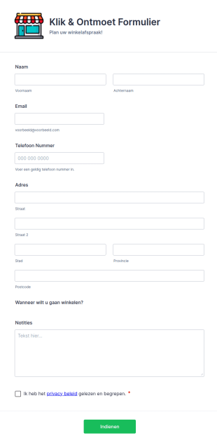 Klik & Ontmoeten Formulier