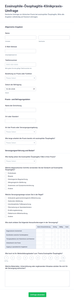 Klinische Praxis Umfrage