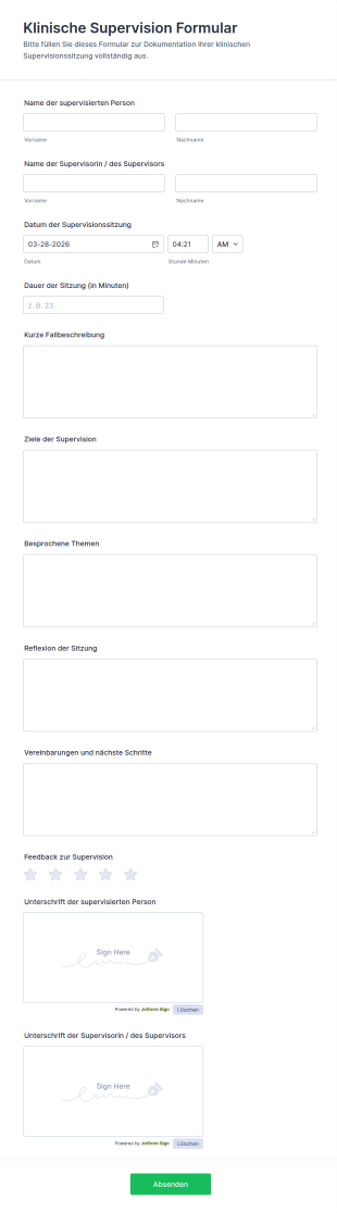 Klinische Supervision Formular