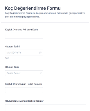 Koç Raporu Anketi Form Şablonu