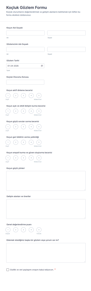 Koçluk Gözlem Form Şablonu