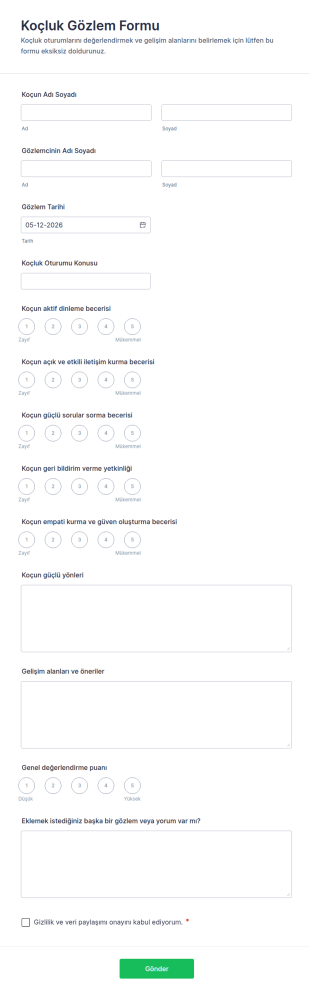 Koçluk Gözlem Form Şablonu