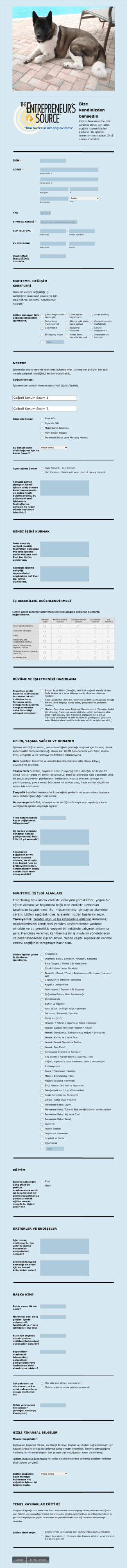 Koçluk Hizmet Formları Form Template