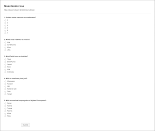 Koe Joka Laskee Oikeat Vastaukset Form Template