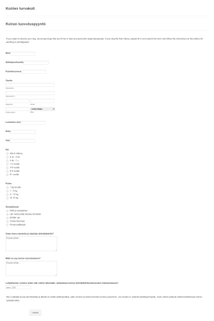 Koiran Luovutuspyyntö Turvakotiin Form Template